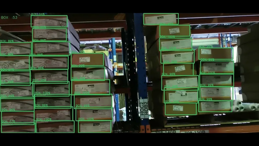 SAINCUBE project image for AI-Based Counting of Boxes for Logistics Companies